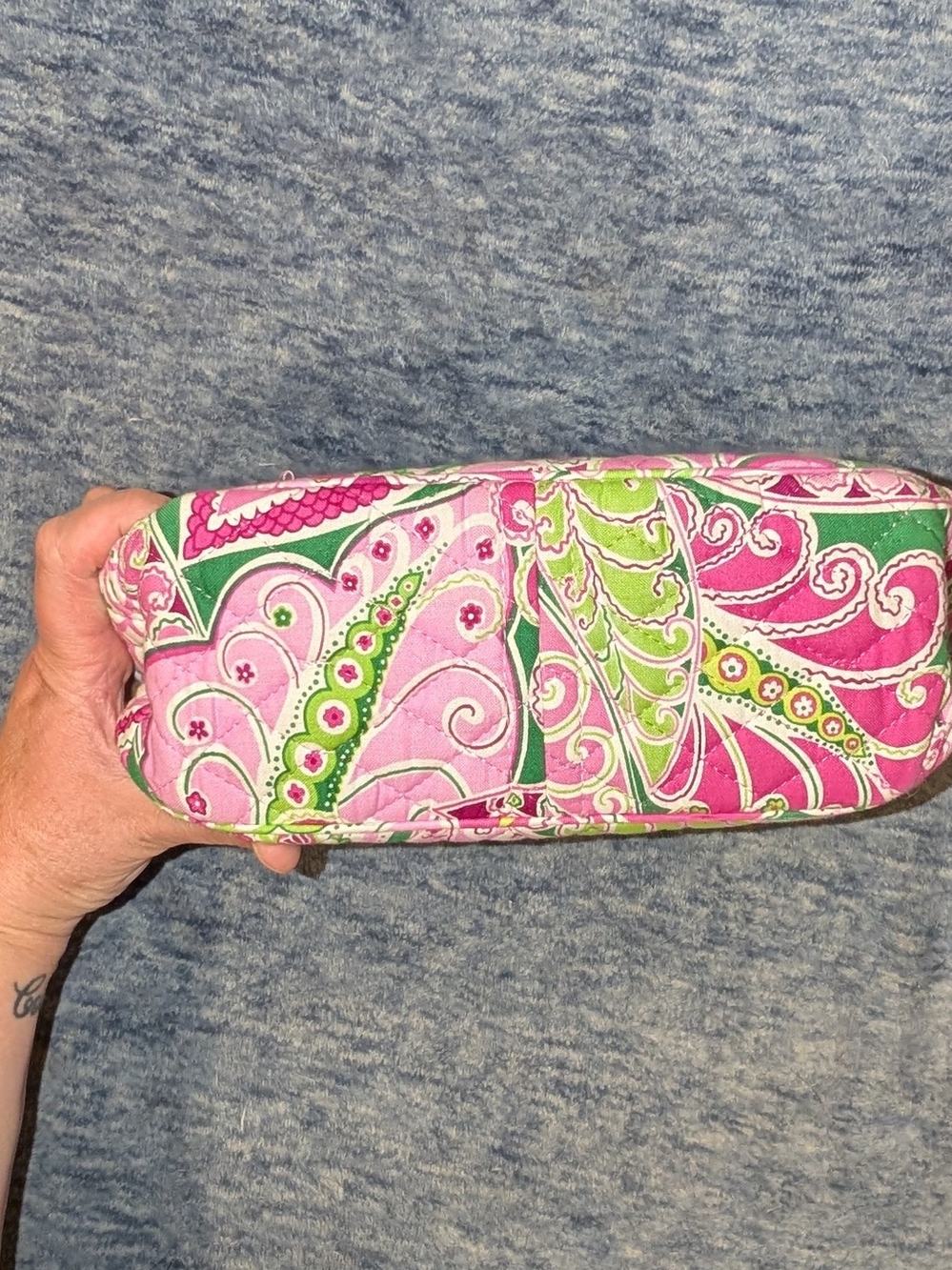 Vera Bradley Pinwheel Pink & Green Paisley Shoulder Bag - Picture 4 of 7
